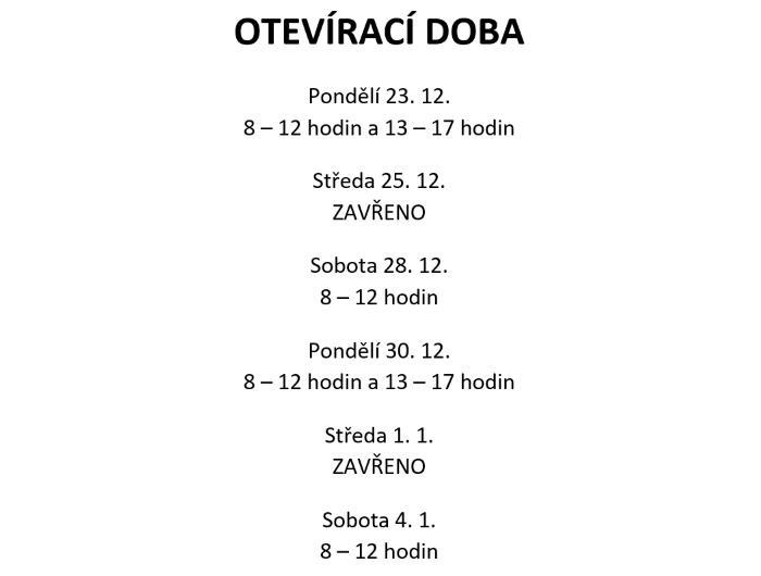 Otevírací doba sběrného místa